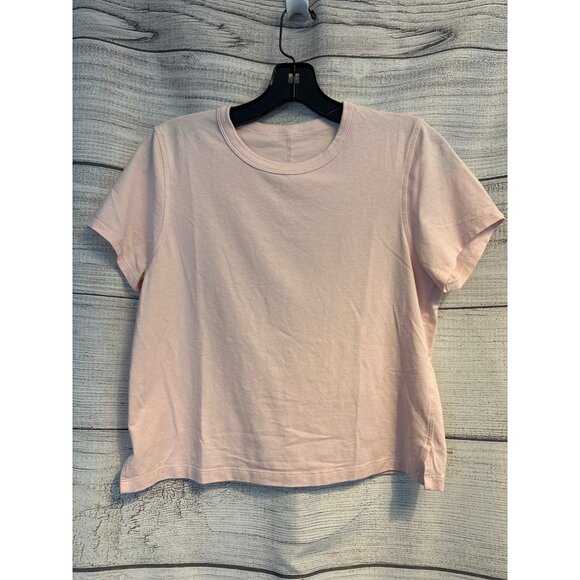Lululemon Soft Pink Classic-Fit Cotton-Blend T-Shirt - Picture 1 of 2